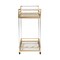 Baxton Studio Savannah Contemporary Glam and Luxe Gold Metal and Glass Wine Cart 220-12524-ZORO - alternate 3